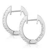 14K White Gold Inside-Out Diamond (1 Ct, G-H Color, SI2-I1 Clarity) Hoop Earrings