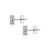 14K White Gold Diamond (0.50 Ct, G-H Color, SI2-I1 Clarity) Cluster Square Stud Earrings