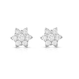 14K White Gold Diamond (0.60 Ct, G-H Color, SI2-I1 Clarity) Star Earrings