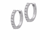 14K White Gold Diamond (0.62 Ct, G-H Color, SI2-I1 Clarity) Huggie Hoop Earrings