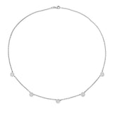 14K White Gold Diamond (1.20 Ct, G-H Color, SI2-I1 Clarity) Cluster Necklace, 17 Inches
