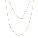 14K Gold Diamond 10 Station Necklace (1 Ct, G-H, SI2-I1), 18 Inches