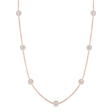 14K Rose Gold Diamond  (1.70 Ct, G-H Color, SI2-I1 Clarity) Cluster by the Yard Necklace, 16"-18"