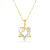Noray Designs 14k White & Yellow Gold David Heart Pendant, 18" White Gold Chain