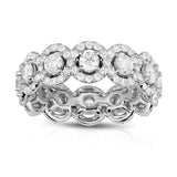 14K White Gold Diamond (2.55 Ct, G-H Color, SI2-I1 Clarity) Eternity Wedding Ring