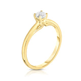 14K White Or Yellow Gold Diamond (0.25 Ct, SI2-I1 Clarity, G-H Color) 4-Prong Solitaire Ring