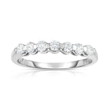 14K White Gold 7-Stone Single Prong Diamond (0.45 Ct, G-H Color, SI2-I1 Clarity) Ring