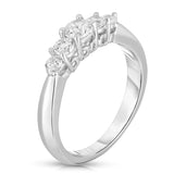 14K White Gold Diamond (0.60 Ct, G-H, SI2-I1 Clarity) 5-Stone Ring