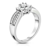 Noray Designs 14K White Gold Diamond (0.60 Ct, G-H Color, SI2-I1 Clarity) Flower Ring