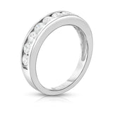 14K White Gold Diamond (0.90 Ct, I1-I2 Clarity, G-H Color) Channel Wedding Band
