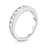 14K White Gold Diamond (1/2 Ct, I1-I2 Clarity, G-H Color) Channel Wedding Band
