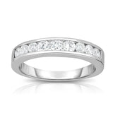 14K White Gold Diamond (1/2 Ct, I1-I2 Clarity, G-H Color) Channel Wedding Band