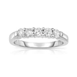 14K White Gold 5-Stone Diamond (0.50 Ct, G-H Color, SI2-I1 Clarity) Engagement Ring