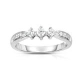 14K White Gold 3-Stone Diamond (0.25 Ct, G-H Color, I1-I2 Clarity) Engagement Ring