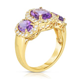 14K Gold Oval Shape Gemstone & Diamond (0.52 Ct, G-H Color, SI2-I1 Clarity) Ring