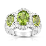 14K Gold Oval Shape Gemstone & Diamond (0.52 Ct, G-H Color, SI2-I1 Clarity) Ring
