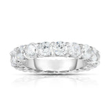 14K White Gold Diamond (4.00 Ct-4.40 Ct, G-H Color, SI2-I1 Clarity) Eternity Ring