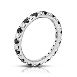 14K White Gold Black & White Diamond (0.90 Ct-1.00 Ct, SI2-I1 Clarity) Eternity Ring