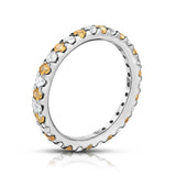 14K White Gold Citrine & Diamond (0.90 Ct-1.00 Ct, SI2-I1 Clarity) Eternity Ring