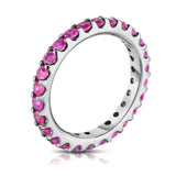 14K White Gold Pink Sapphire Eternity Ring (1.10 cttw)