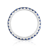 14K White Gold Blue Sapphire Eternity Ring (1 cttw)