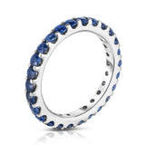 14K White Gold Blue Sapphire Eternity Ring (1.50 cttw)