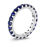 14K White Gold Blue Sapphire Eternity Ring (2.50 cttw)