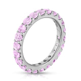 Sterling Silver Pink Sapphire Eternity Ring (2.80 cttw)