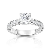 GIA Certified 14K White Gold Diamond (2.30 Ct, G Color, SI2 Clarity) Engagement Ring Set