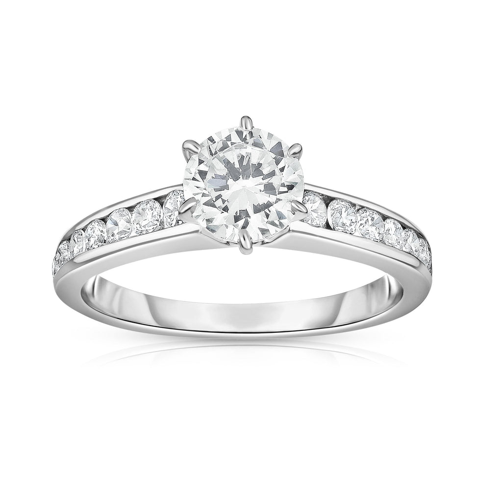 GIA Certified 14K White Gold Diamond (1.30 Ct, G Color, SI2 Clarity) Solitaire Ring