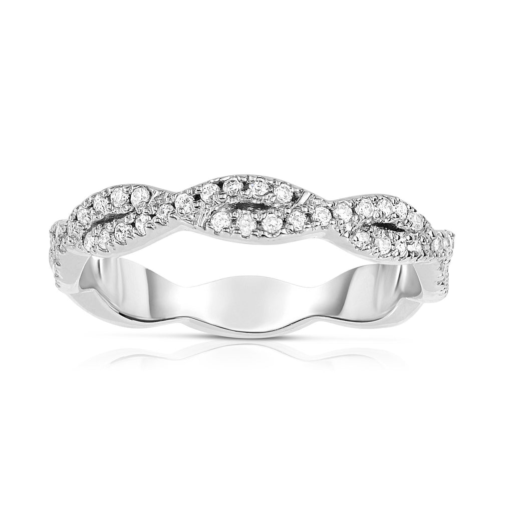 14K White Gold Diamond (0.33 Ct, G-H Color, SI2-I1 Clarity) Infinity Ring