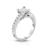 GIA Certified 14K White Gold Diamond (1.40 Ct, G Color, SI2 Clarity) Princess Solitaire Ring