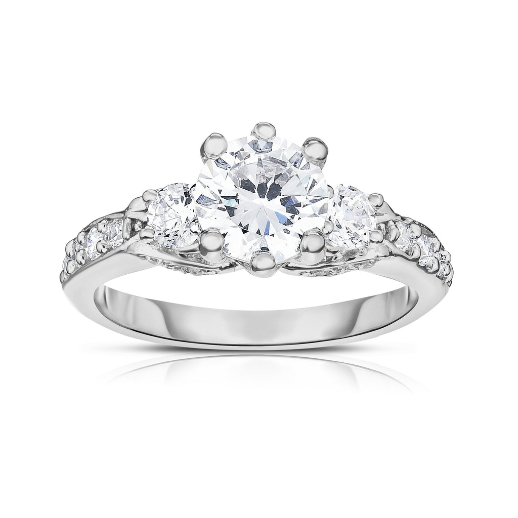 GIA Certified 14K White Gold Diamond (2 Ct, G Color, SI2 Clarity) Engagement Ring