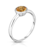 14K White Gold Bezel Set Gemstone (3/4 Ct) Ring