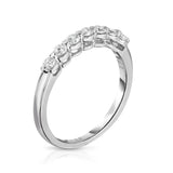 14K White Gold 7-Stone Single Prong Diamond (0.35 Ct, G-H Color, SI2-I1 Clarity) Ring