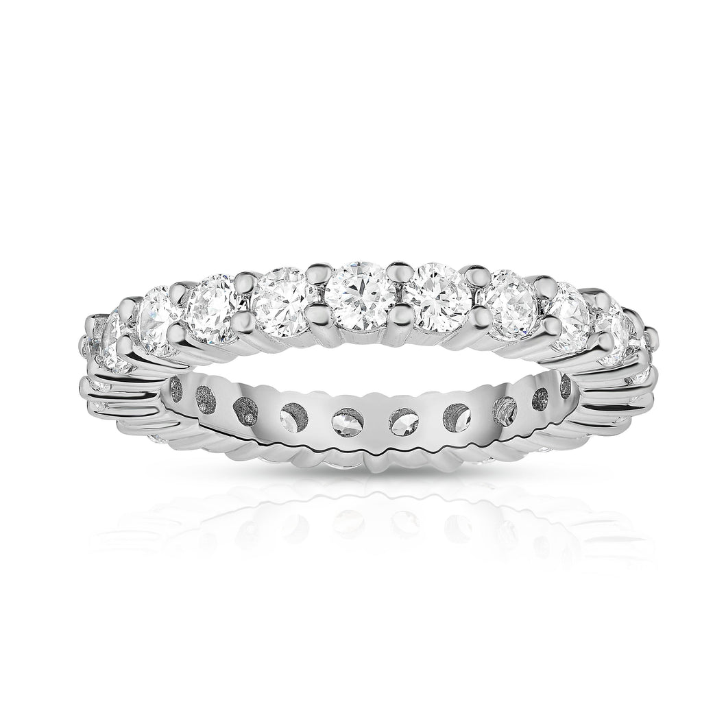 14K White Gold Diamond (2.00 Ct-2.30 Ct, G-H Color, SI2-I1 Clarity) Eternity Ring