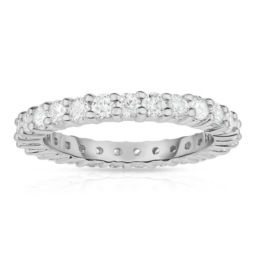 14K White Gold Diamond (1.25 Ct-1.40 Ct, G-H Color, SI2-I1 Clarity) Eternity Ring