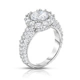 GIA Certified 14K White Gold Diamond (3.80 Ct, G Color, SI2 Clarity) Engagement Ring
