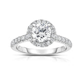 GIA Certified 14K White Gold Diamond (1.50 Ct, G Color, SI2 Clarity) Solitaire Ring