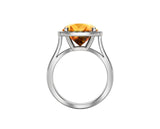 14K White Gold 8MM Gemstone and Diamond (0.18 Ct, G-H Color SI2-I1 Clarity) Ring