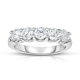 14K White Gold 5-Stone Diamond (1.25 Ct, G-H Color, SI2-I1 Clarity) Engagement Ring