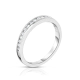 14K White Gold Diamond (0.30 Ct, SI2-I1 Clarity, G-H Color) Channel Wedding Band