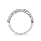 14K White Gold Diamond (0.25 Ct, G-H Color, SI2-I1 Clarity) Miligrain Ring