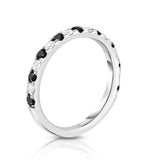 14K White Gold Black (0.50 Ct) & White Diamond (0.30 Ct, H-I Color, SI2-I1 Clarity) Ring