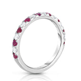 14K White Gold Ruby & Diamond (0.30 Ct, H-I Color, I1-I2 Clarity) Ring