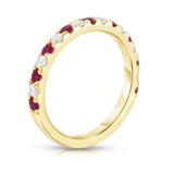 14K Yellow Gold Ruby & Diamond (0.30 Ct, H-I Color, I1-I2 Clarity) Ring