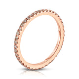 14K Rose Gold Champagne Diamond (0.40 Ct, Brown Color, I1-I2Clarity) Eternity Wedding Band
