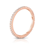 14K Rose Gold Diamond (0.40 Ct, G-H Color, SI2-I1 Clarity) Eternity Wedding Band
