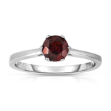 Sterling Silver Gemstone 6-Prong Solitaire Ring (0.60 Ct)
