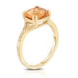 14K White or Yellow Gold Checkerboard Cut Citrine (8 MM) Ring